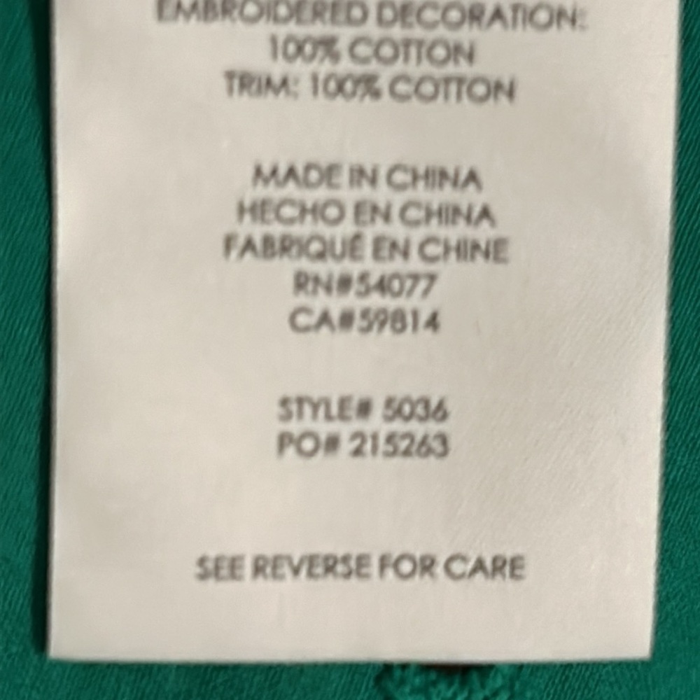 Cabi swing green top style #5036 size medium women’s top 100% cotton eyelet lace - Picture 8 of 8